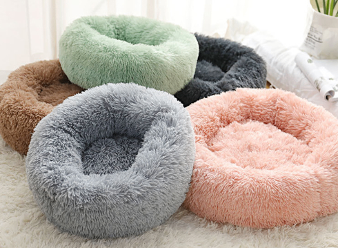 Round Plush Dog Bed for Small Dogs and Puppies - My Store