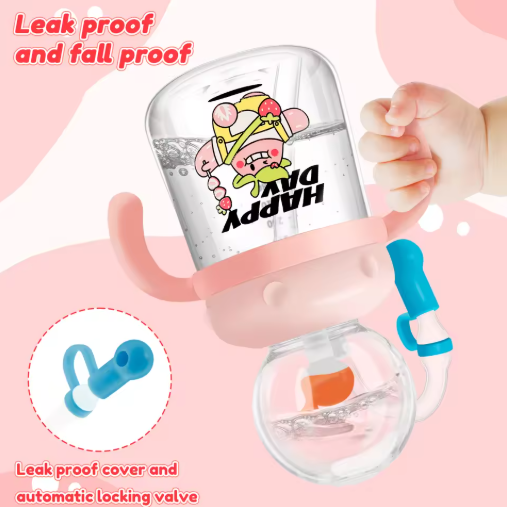 Children's Whale Cartoon Diving Fountain Water Bottle - Tritan Leakproof Sippy Cup (Various Sizes & Colors) - My Store