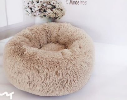 Round Plush Dog Bed for Small Dogs and Puppies - My Store